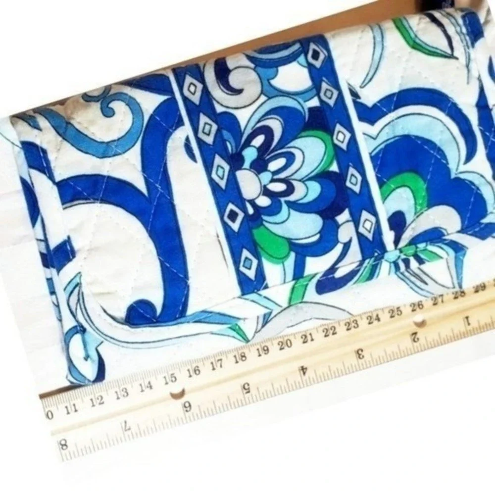Vera Bradley Wallet Purse Bag Mediteranean Fold over Crossbody - Picture 8 of 10